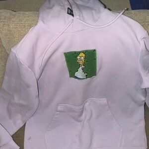 Purple Hoodie with Cartoon Patch